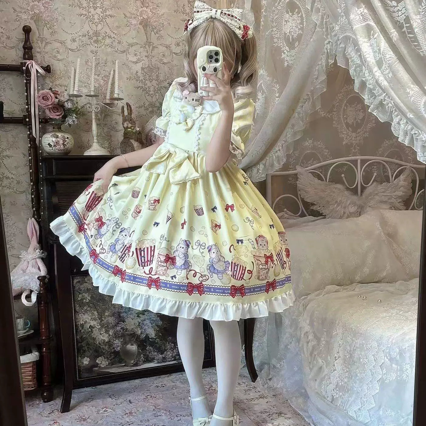 Sweetheart Dream Machine - Doll Collar - Ruffle-Trimmed Lolita OP Dress