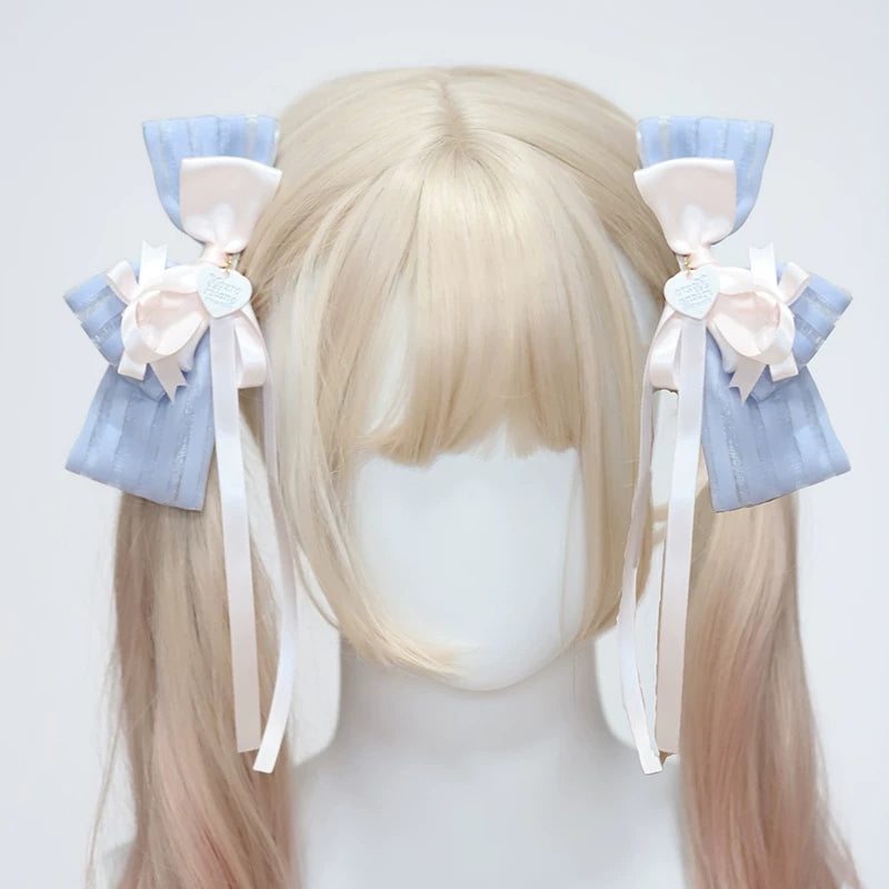 Her Vintage Society - Souffle - Blue or Pink Ballet Hair Clips with Mini Hat and Cat-Ear Styles