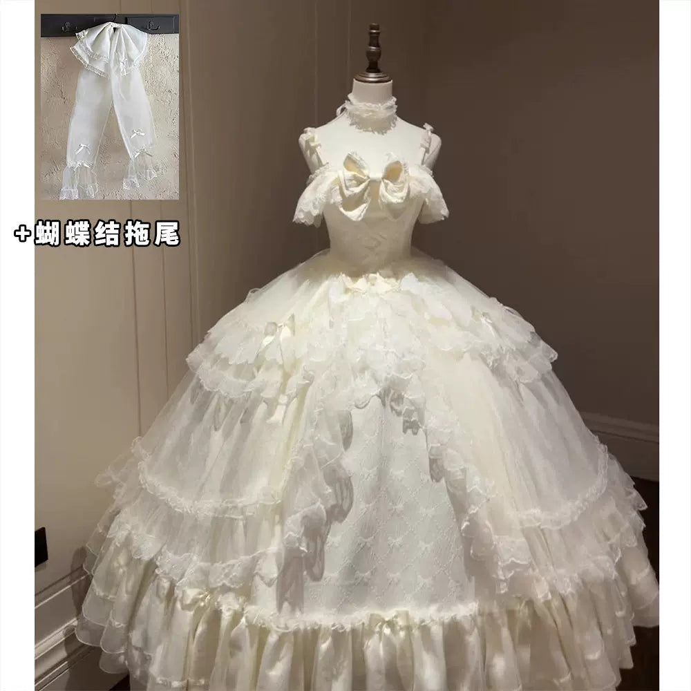 Flora Muse - Off-Shoulder Lolita Ballgown - Champagne formal lolita