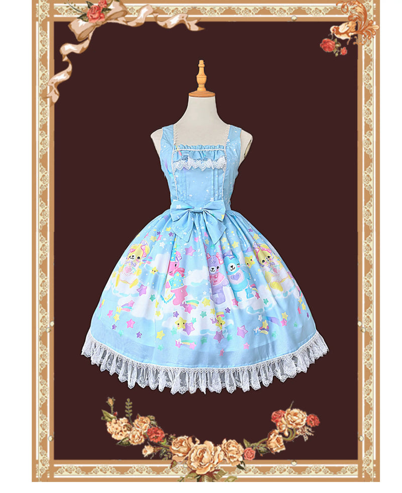 Infanta - Sleepy Bear - Printed Chiffon OP & JSK