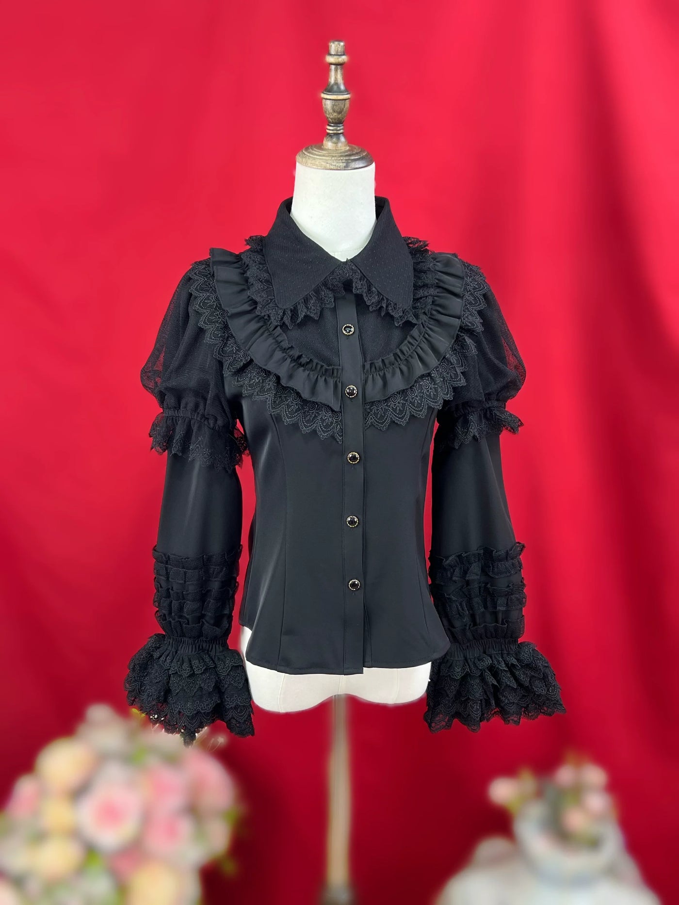 DMFS Lolita - Sweet Lolita Shirt Peter Pan Collar - Blouse Detachable Sleeves Innerwear