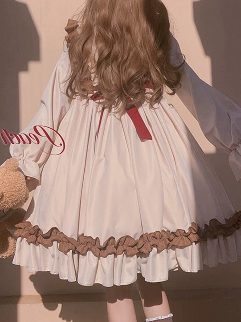 Yueele - Cocoa Cream Autumn - Plus-Size Sweet Lolita OP Dress - detail view 3