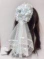 Blue mini top hat with veil (in stock
