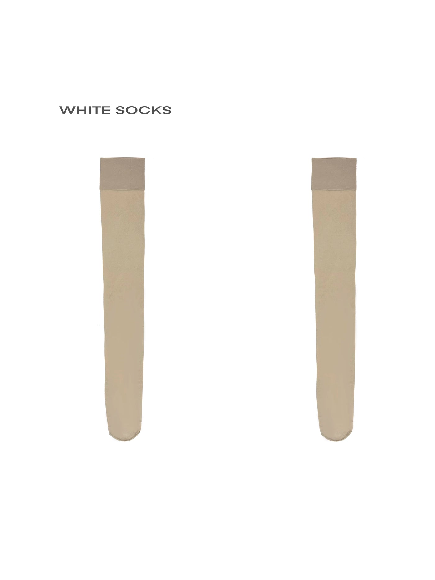White Socks - Sheer Wide-Band - Thigh-high stockings with a wide top band