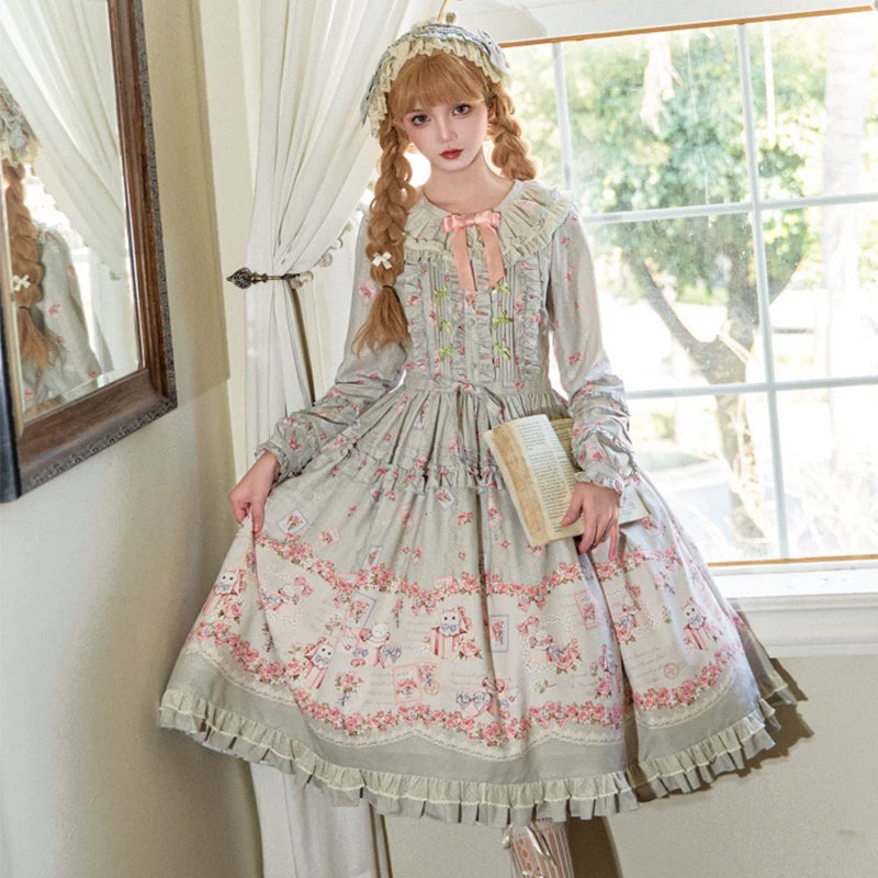 Yueele - Garden Bloom - Plus-Size Sweet Lolita OP Dress - detail view 7