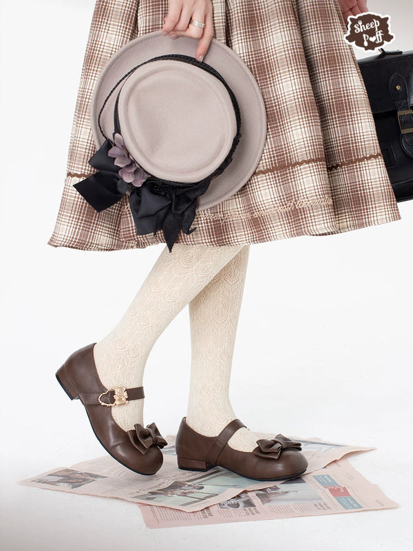 Sheep Puff Vintage Matte Lolita shoes featuring soft sheep puff design and classic style, perfect for elegant, cute footwear.