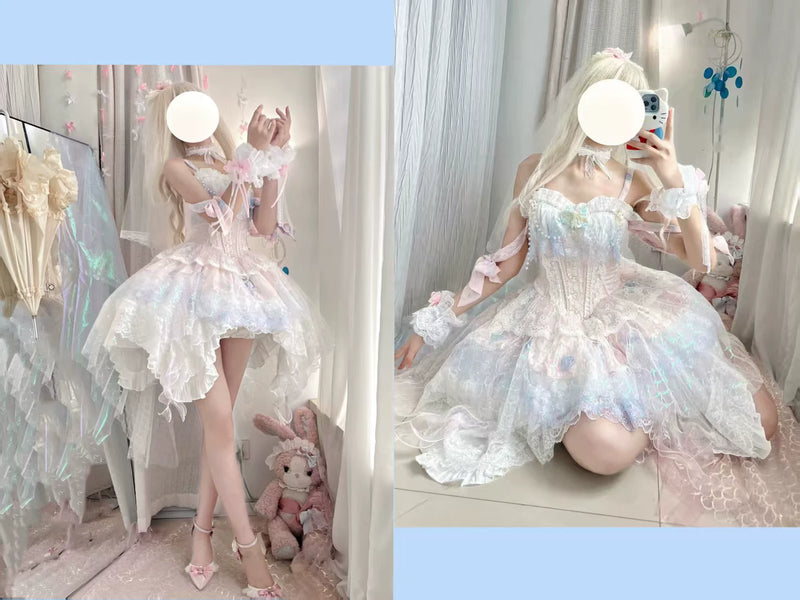 Thousand Wood - Mermaid's Tears - Lace JSK Full Set with Veil and Sleeves