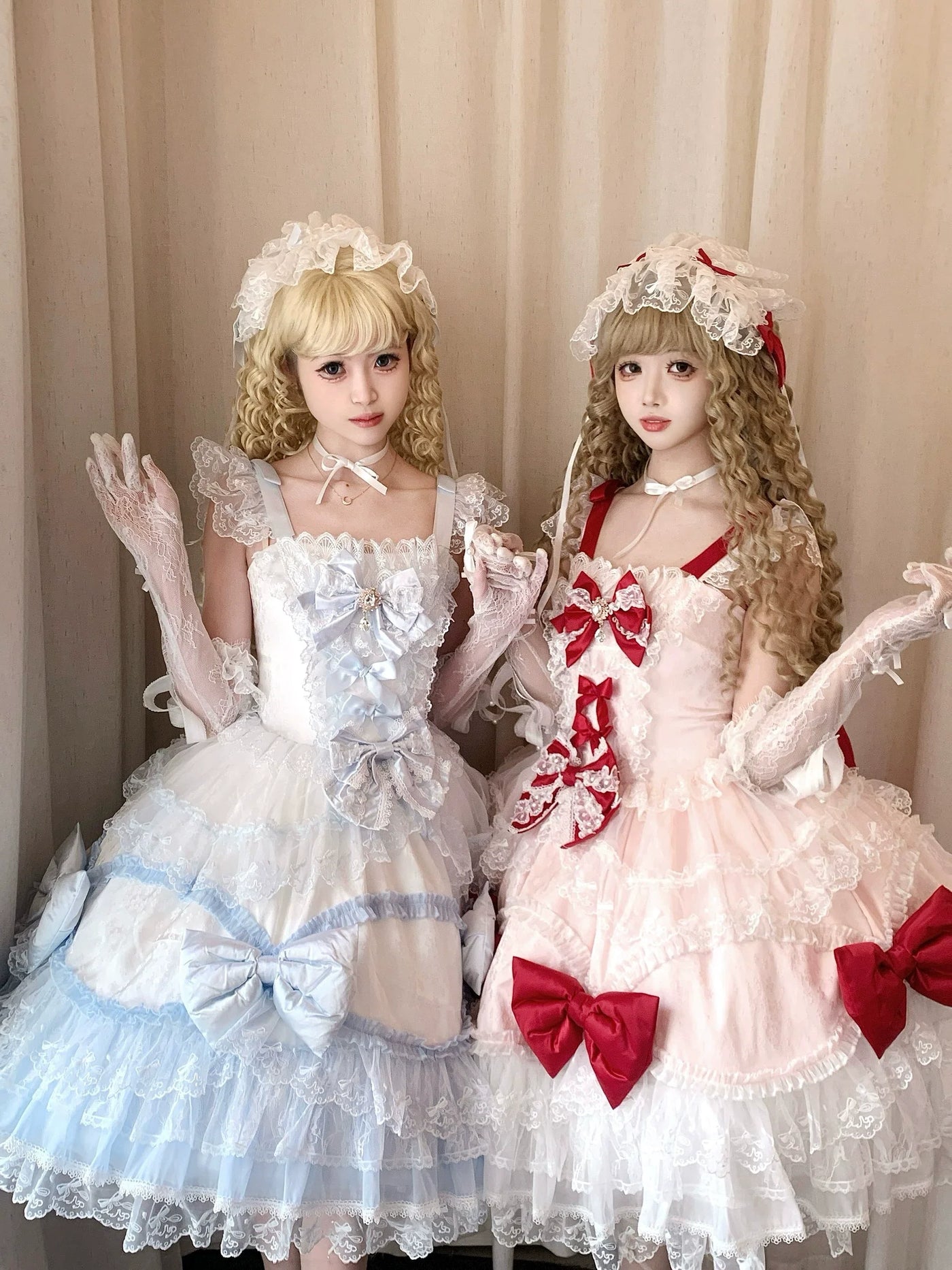 Sugar Girl - Floral Dream Isle - Sweet Lolita Doll-like JSK Dress, Bows & Lace
