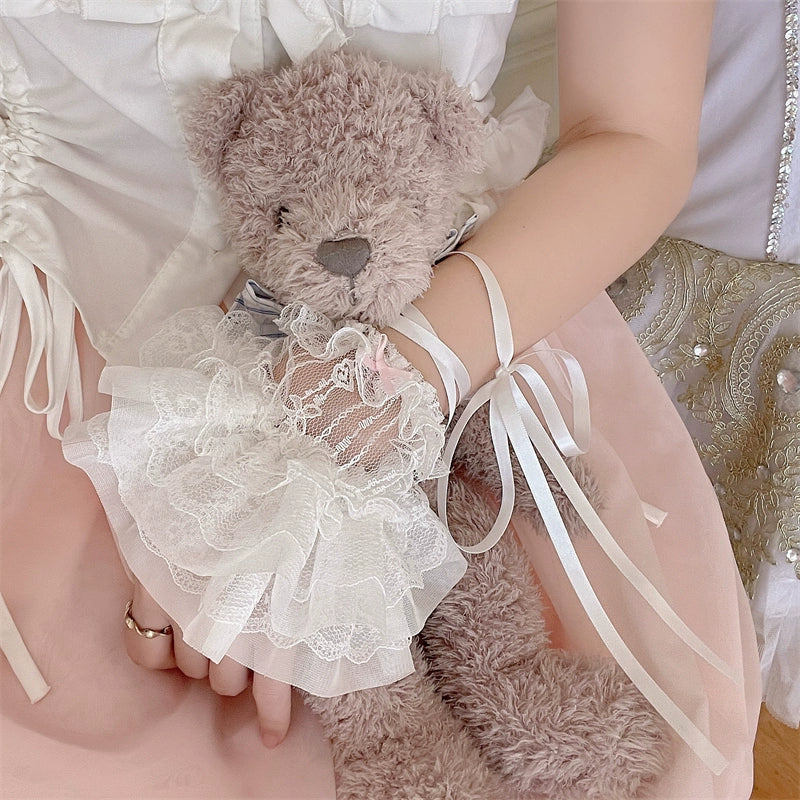 Sugar Girl - Sweet Lolita Cuffs Ballet Lace - Breathable Straps Sleeves Hand Accessory