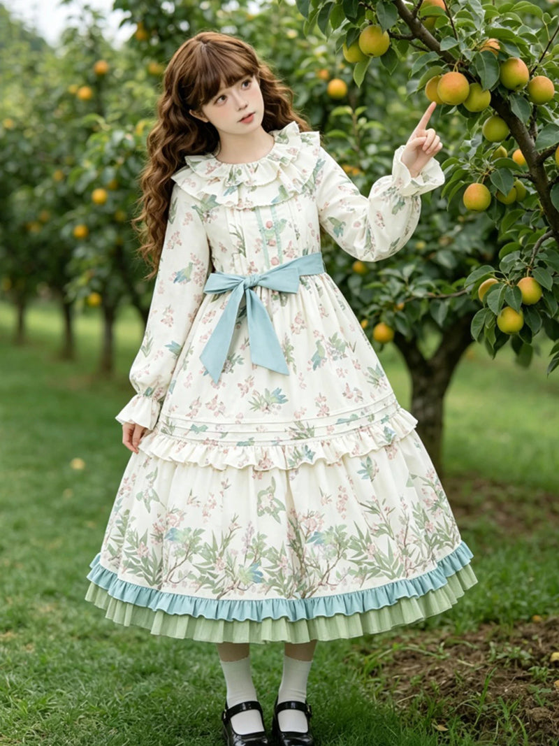 Yueele - Flower and Bird Spring - Plus-Size Sweet Lolita OP Dress - detail view 4