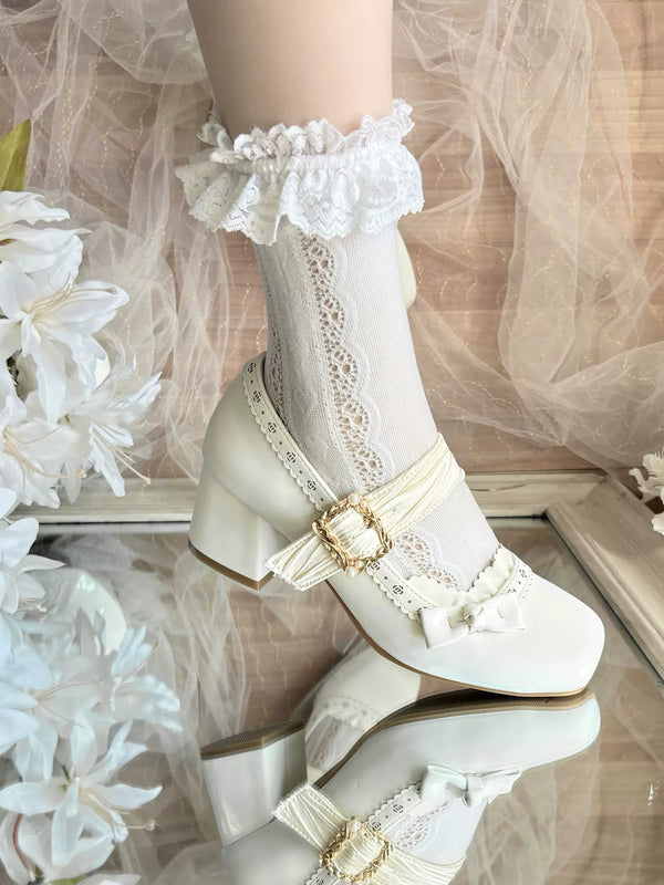 Peach Grove Luoshen low-heel bow Mary Jane shoes - main view
