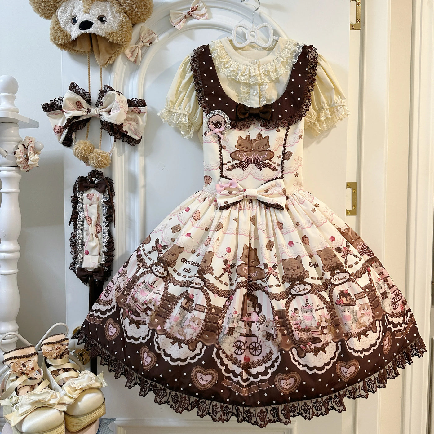 Sweet Dreams Baa-Baa - Chocolate Cat - Sweet Lolita JSK Dress - Lolita Fetch