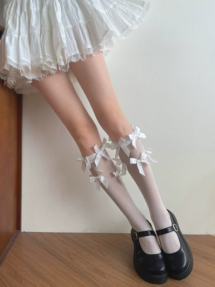 Sock Noble - Sixteen-Bow Series - Scrunch Socks with Sixteen Bow Details