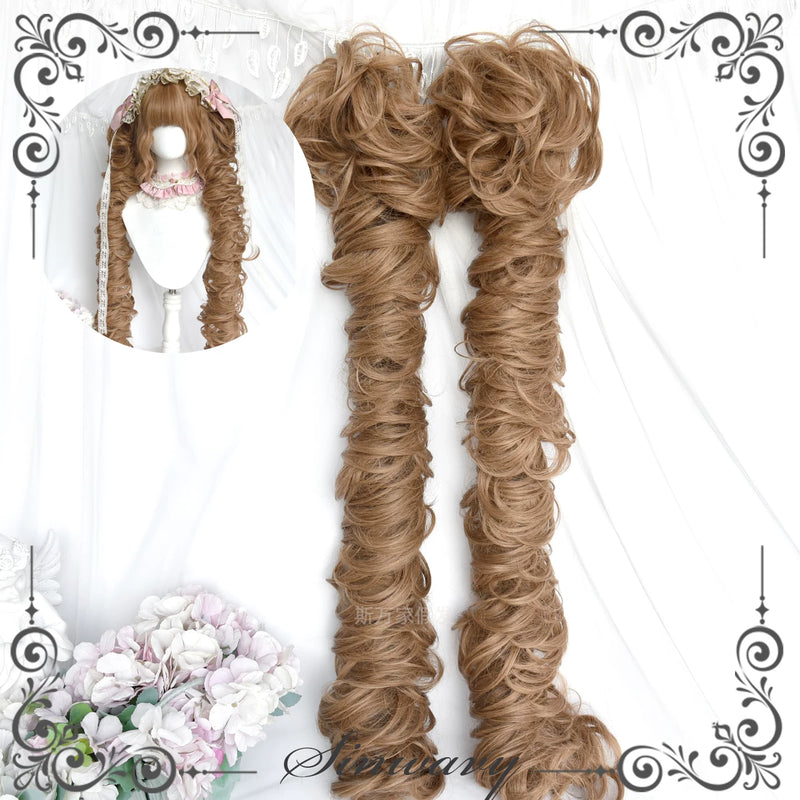 Sinwavy 70 cm curly linen golden brown twin ponytails - view 3