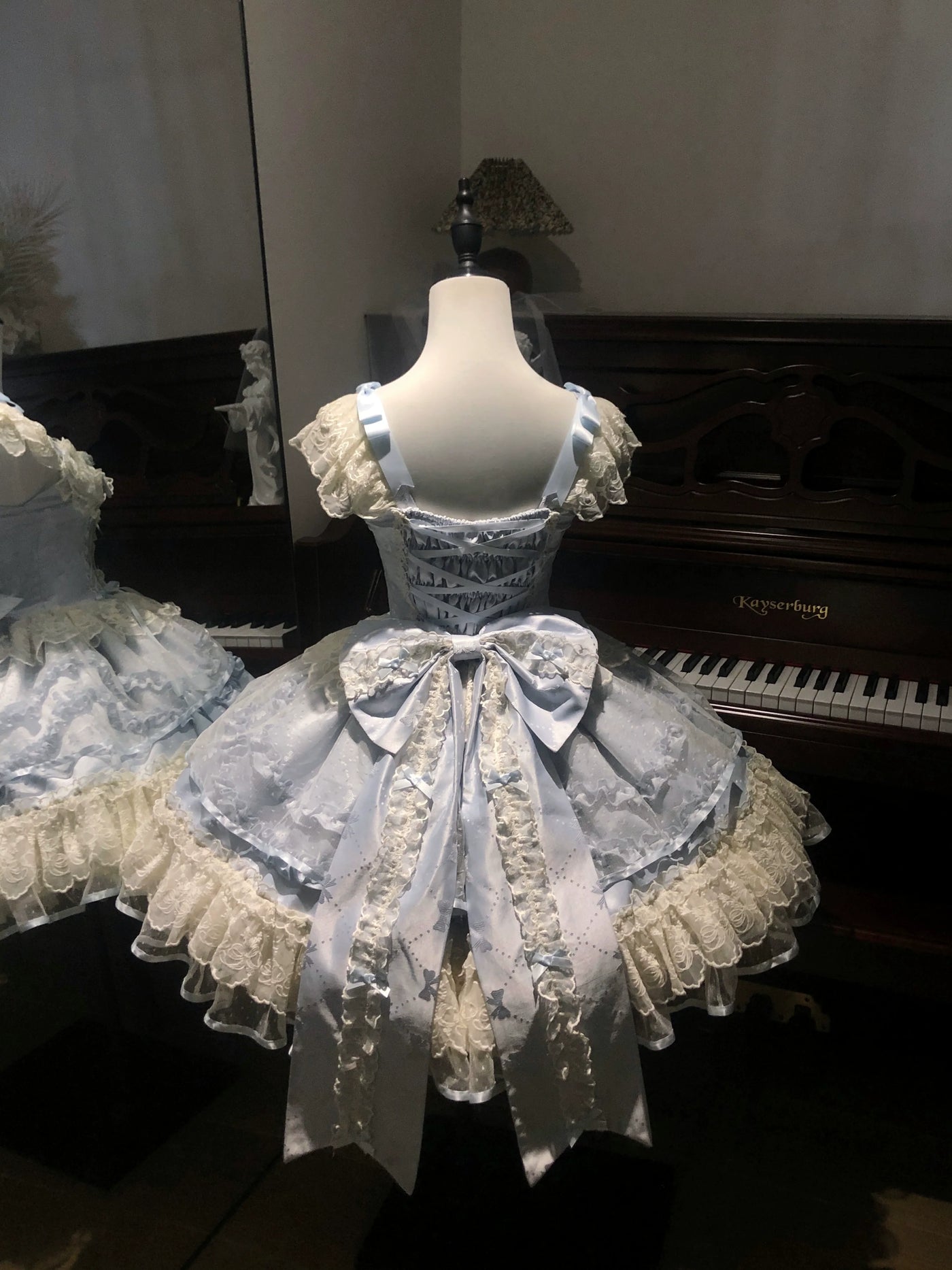 Sugar Girl~Dreamy Butterfly~Ballet-style Sweet Lolita JSK Dress With Large Bow Trailing (L M S) 43046:763350