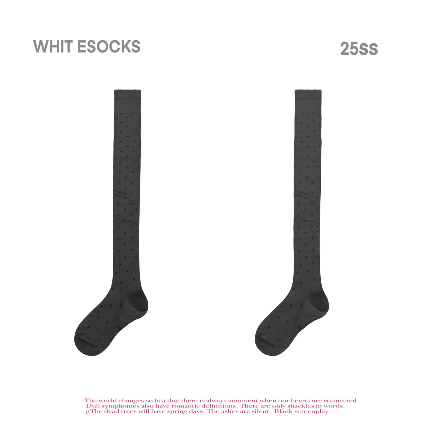White Socks - Japanese Retro - Polka-dot over-the-knee socks with a clean upper band