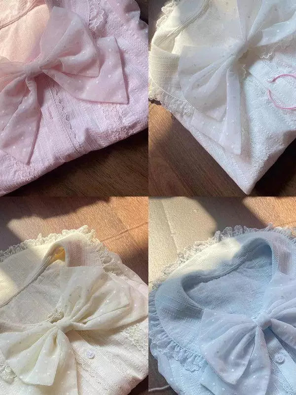 Sweetheart Dream Machine - Milky Puff - Cotton Inner Layer with a Lace-Trimmed Peter Pan Collar