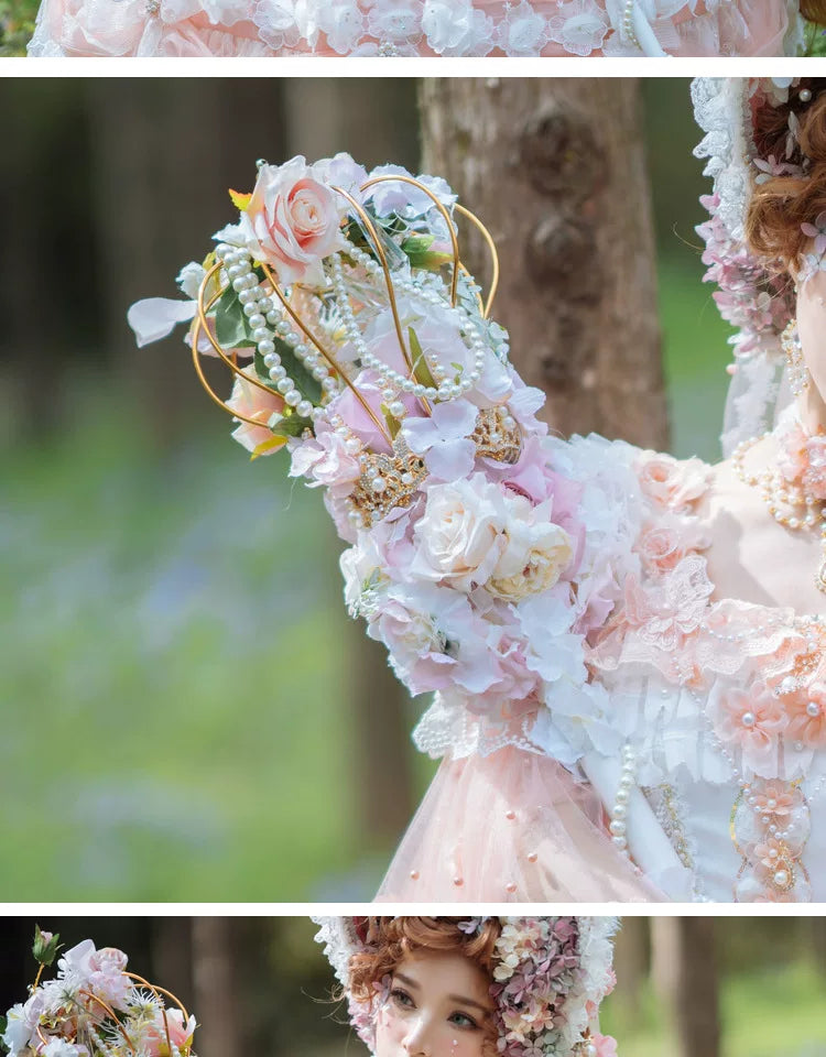 Handmade - Floral Bonnet Headwear - Sweet lolita bonnet headwear