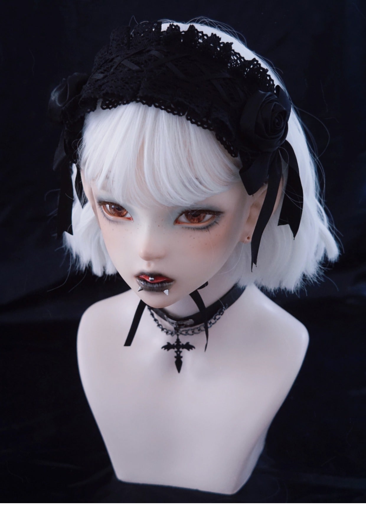 Strange Sugar - Gothic Handmade Black Rose Hairband - Headwear