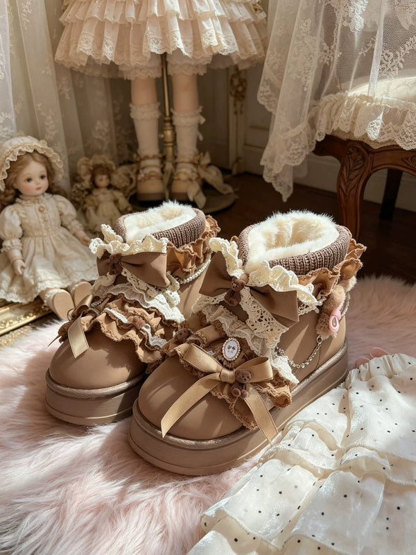 SwtCor Bow Thick-Sole Winter Lolita Boots — additional product view