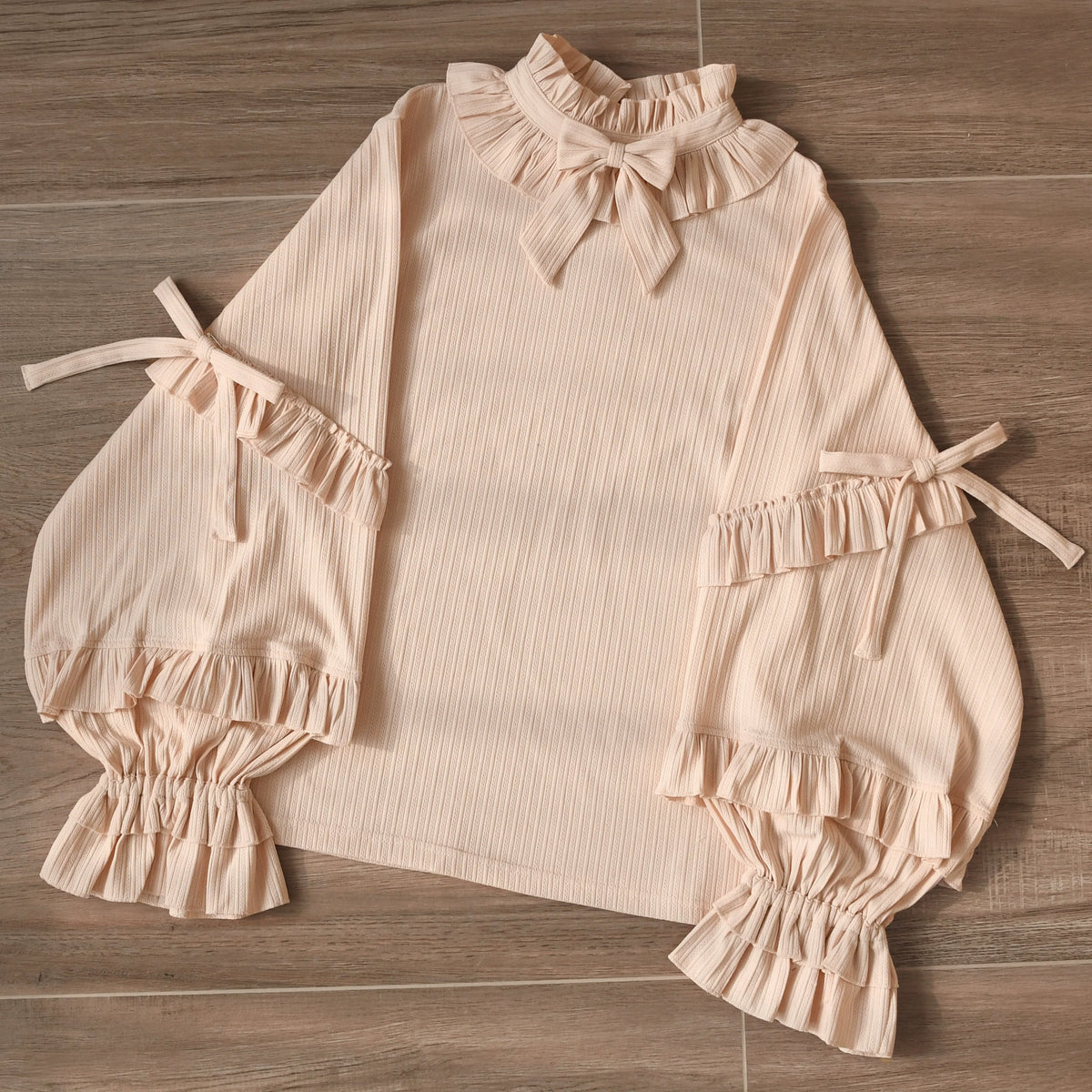 MIST - First Snow - Lolita Sweater with Ruffle Puff Sleeves