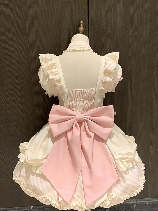 Creamy - Soft Pink Princess - Lolita skirt set with a ruffled apron