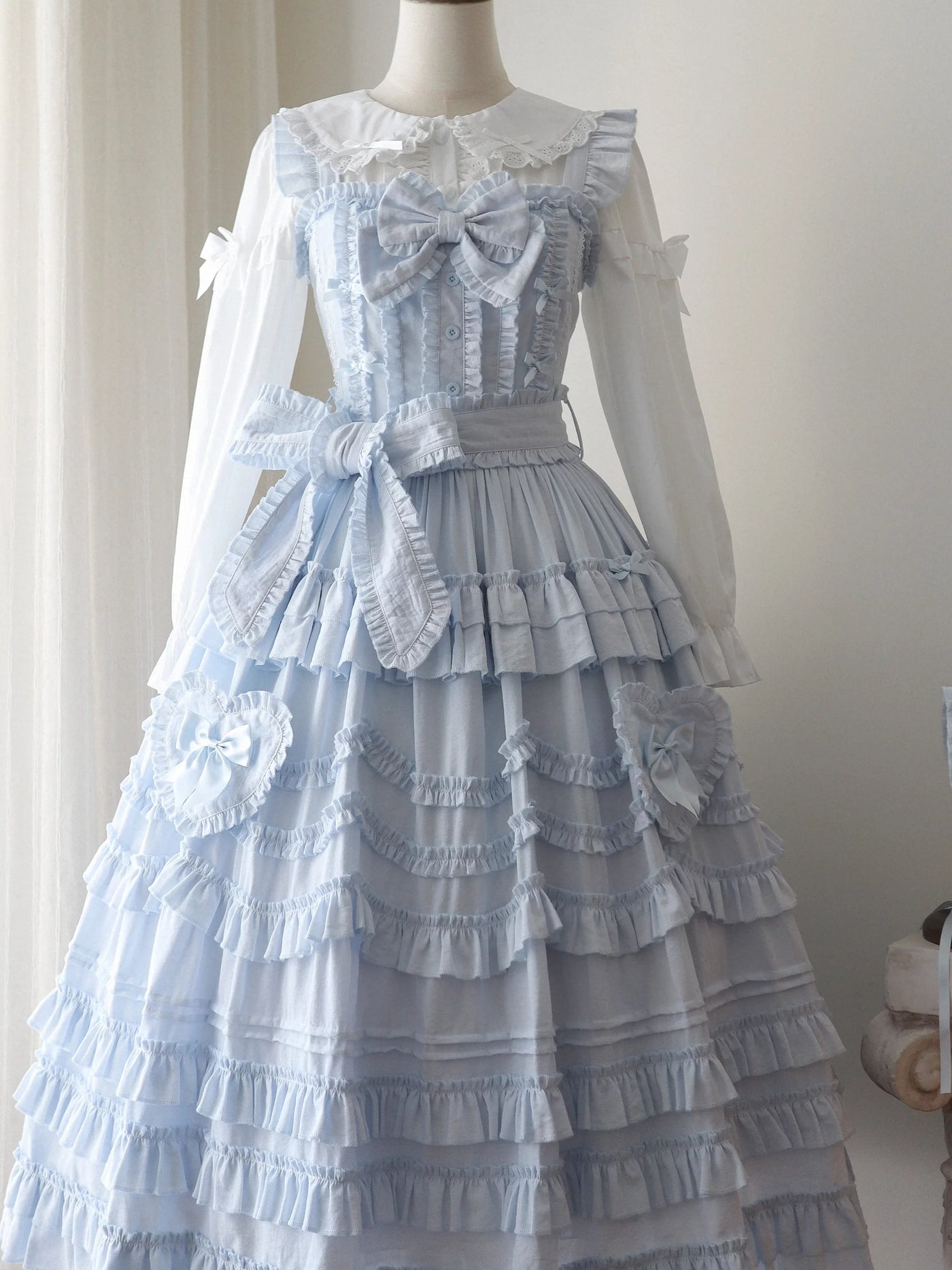 Sugar Girl - Loveheart - Solid Classic Lolita JSK Dress, Tiered Hem