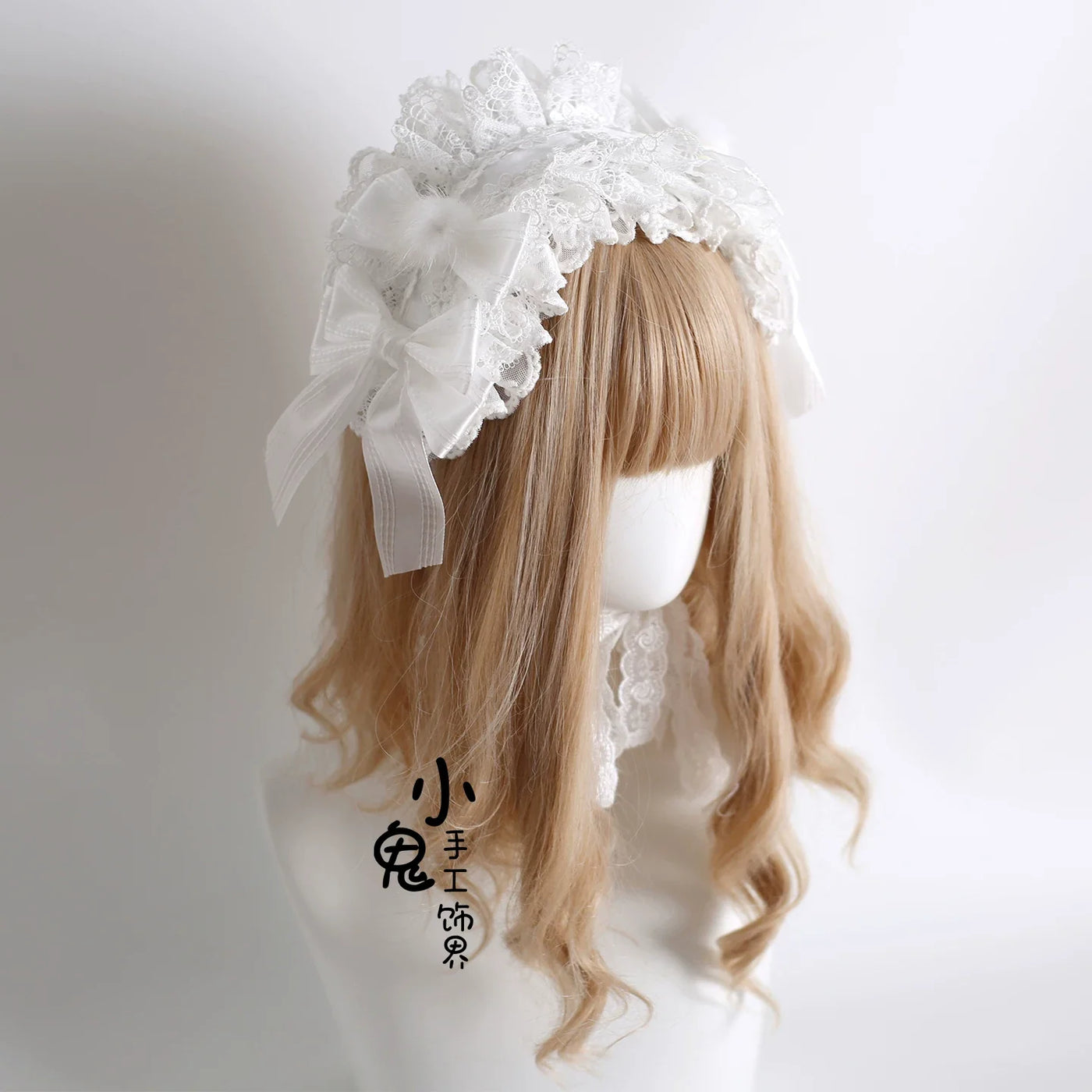 Xiaogui - Sweet Lolita Headdress, Lace & Bow - Headwear