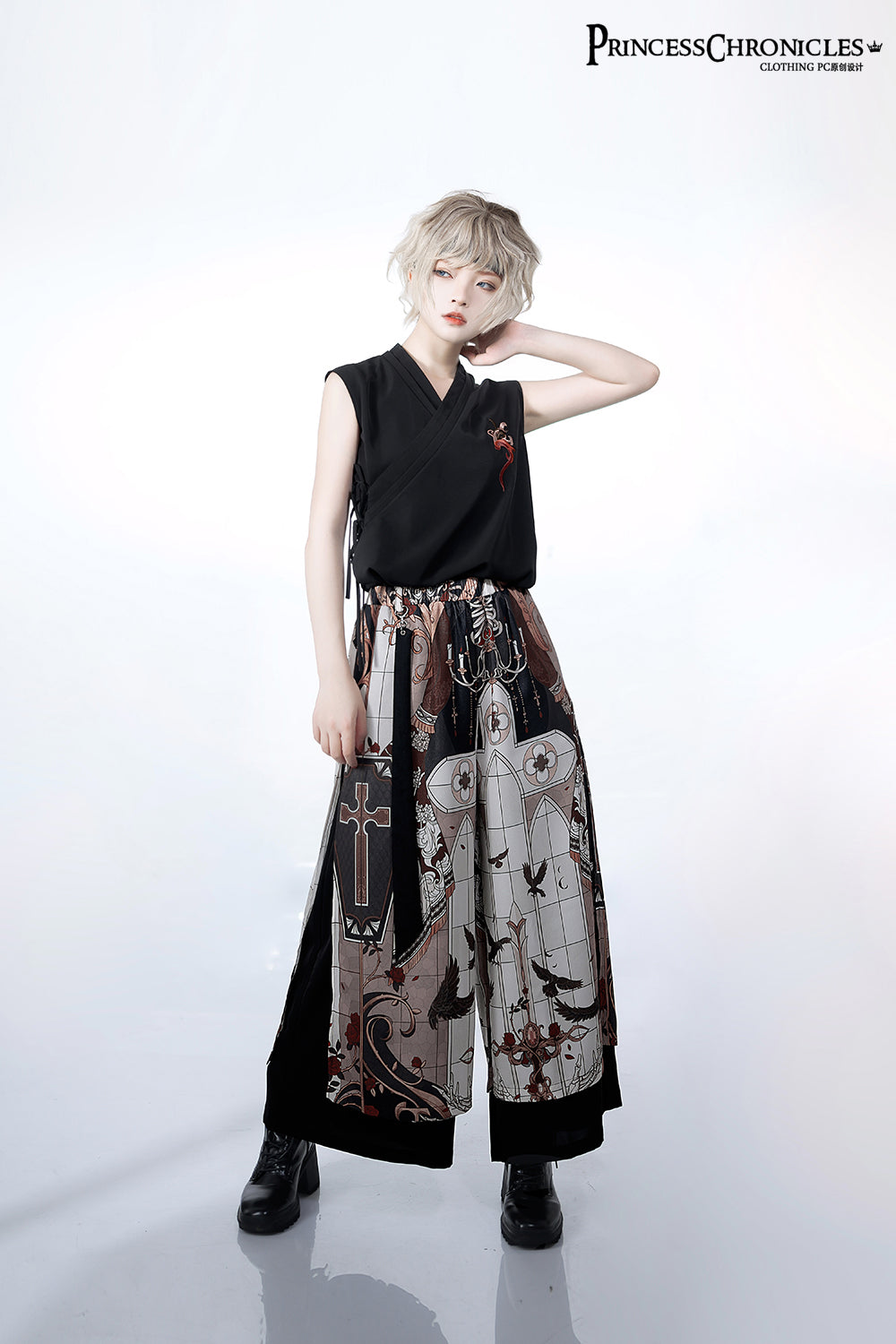 Princess Chronicles - Night Instructions - Chinese Style Printed Loose Trousers
