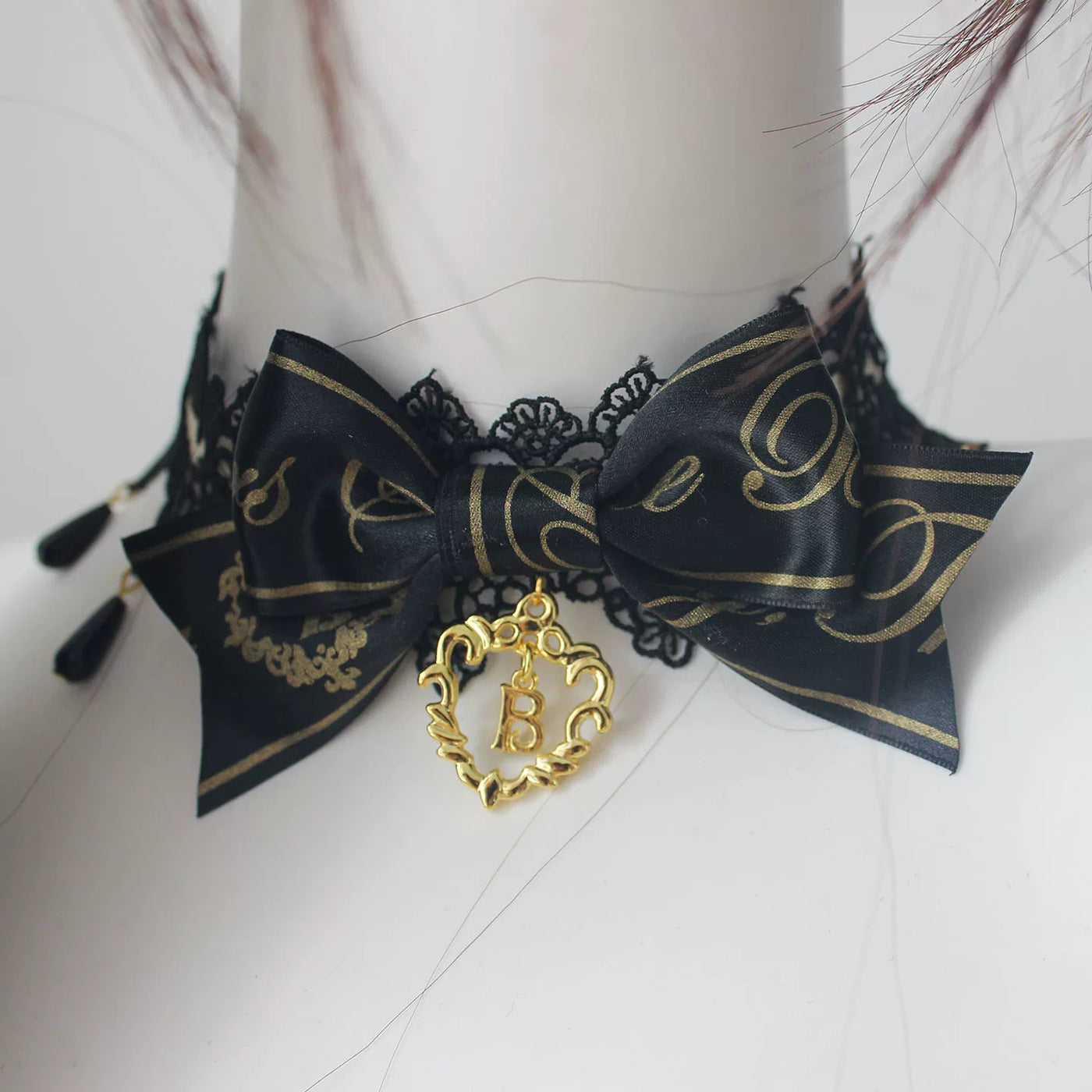 Deer Girl Handmade - 18th Anniversary Dream Bow - Black-and-Gold Headwear and Accessory Selection with Ruffled Details