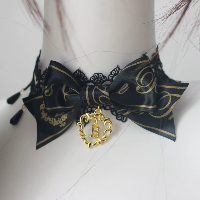 Deer Girl Handmade - 18th Anniversary Dream Bow - Black-and-Gold Headwear and Accessory Selection with Ruffled Details