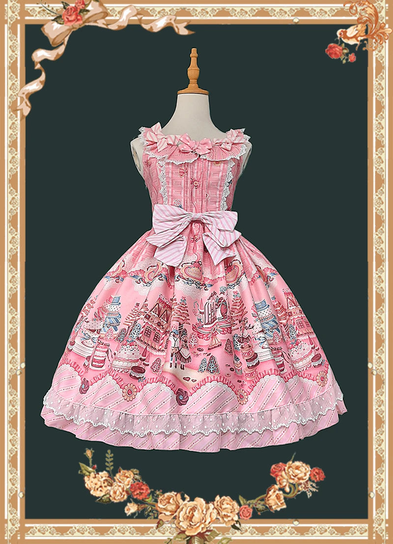 Infanta - Candy House - Ruffle-Trim Printed JSK & Accessories