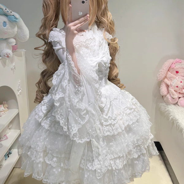Snow Meow Sweet Princess Lolita floral lace trimmed bonnet showcasing delicate lace, pink bows, and floral details in Lolita fashion style.