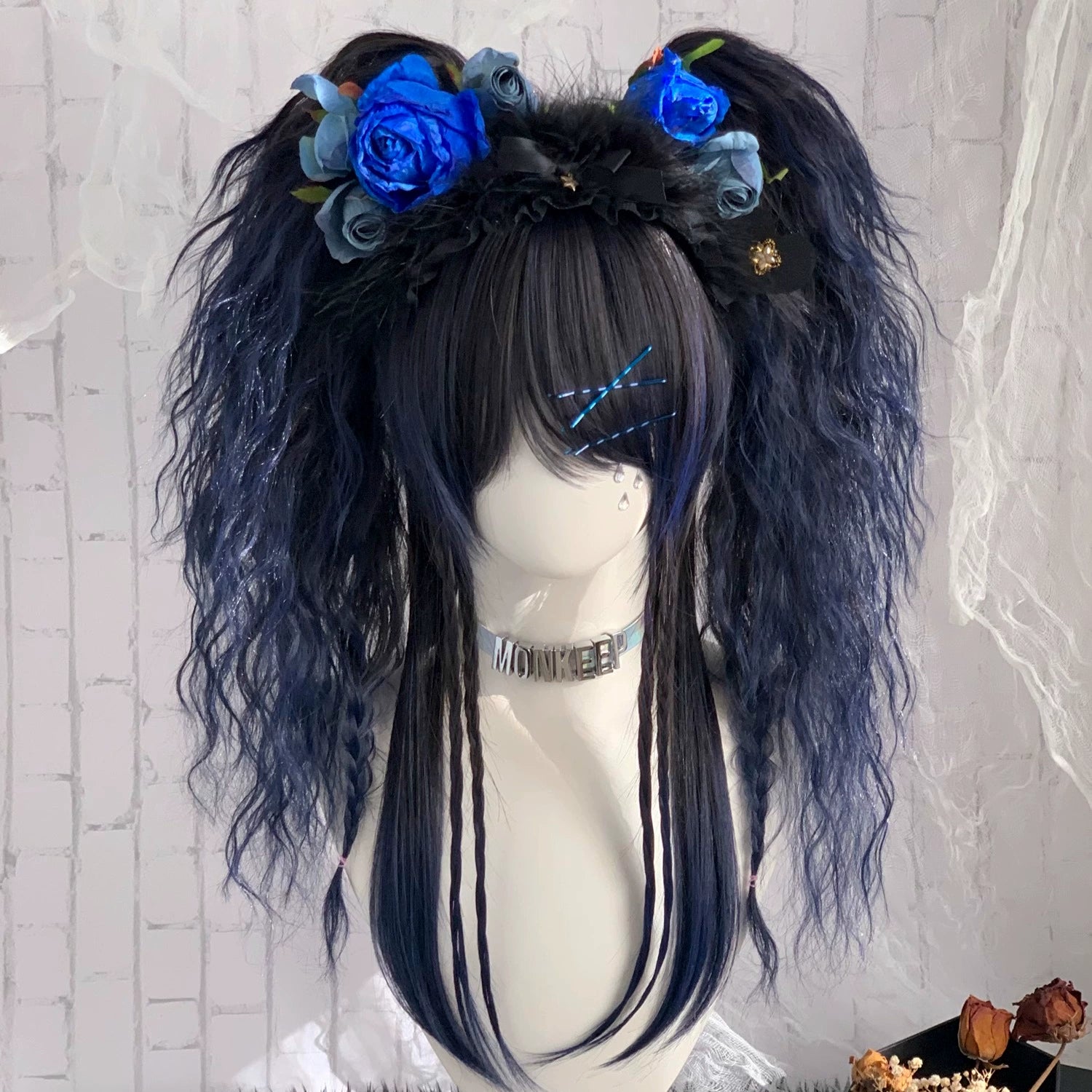 Spot MONKEEP Monkey Bajia, incredible sweetheart, retro Y2K fluffy big tiger clip Lolita original wig