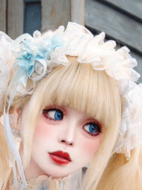 Zhijinyuan Shimmering Gift Box Accessories — Blue lace headdress