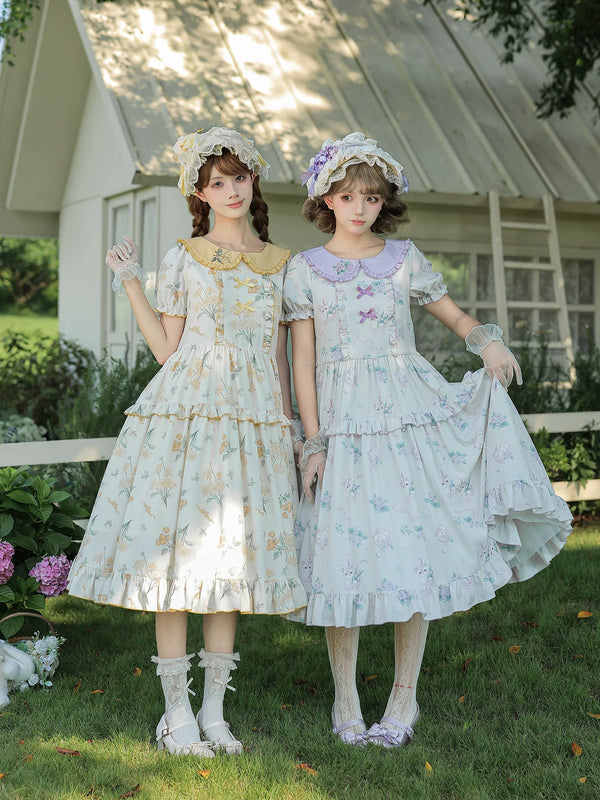 With PUJI - Breezy Summer - Country Lolita OP Dress, Print product view