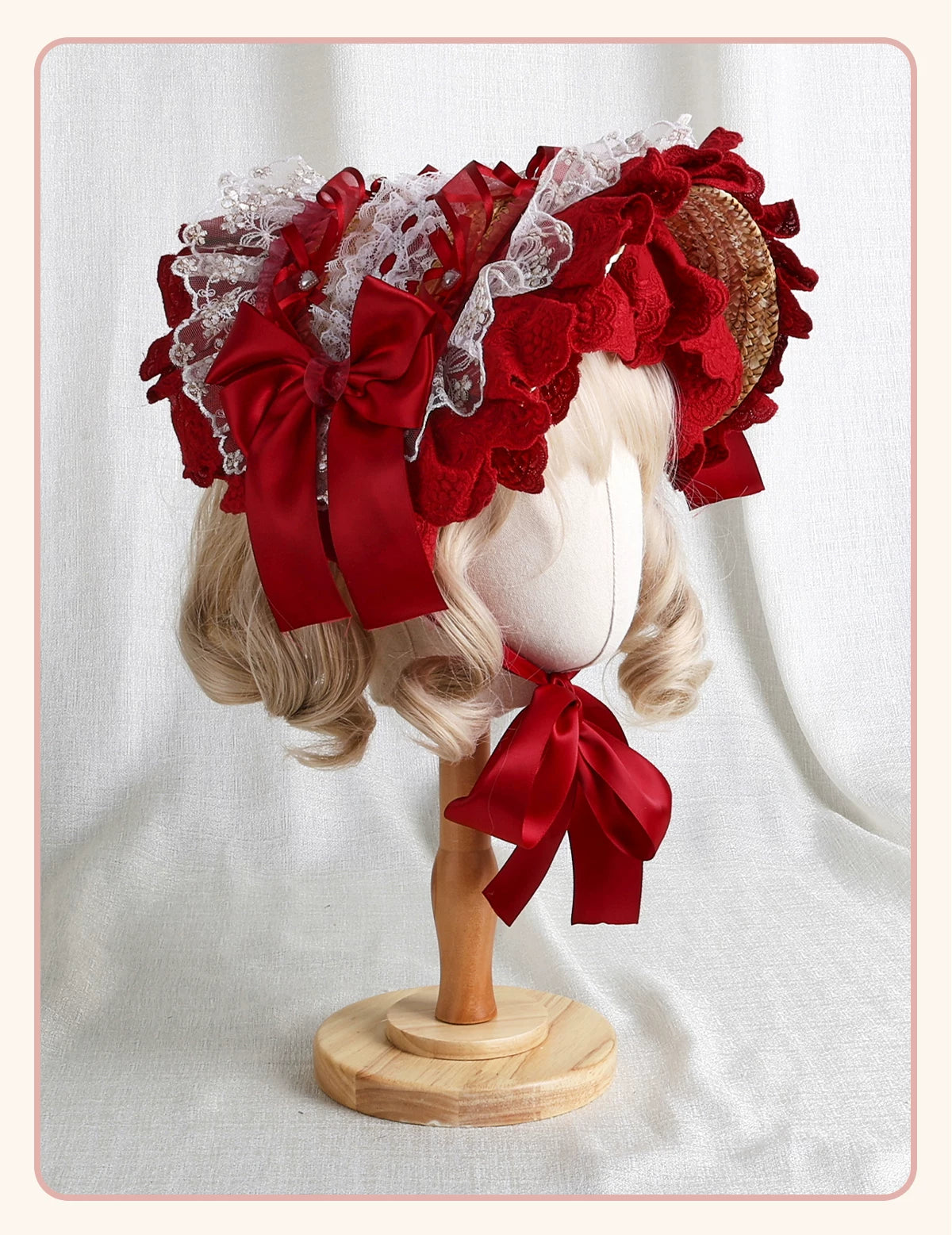 Stardust Rose - Rose Bow Collection - Headwear with red rose motifs