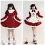 Little maid red dress + detachable sleeves + apron / S