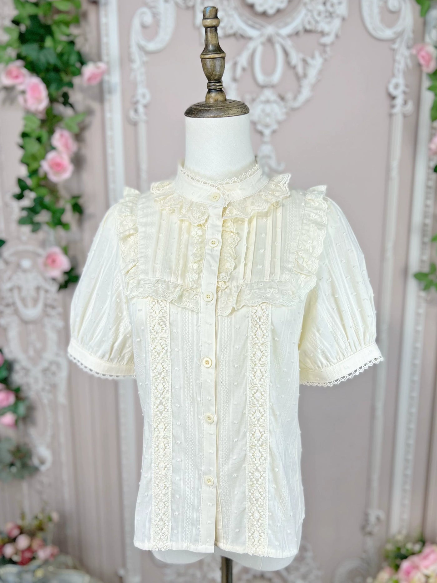 DMFS Lolita - Sweet Lolita Blouse Cotton Summer - Short Sleeve Shirt Innerwear
