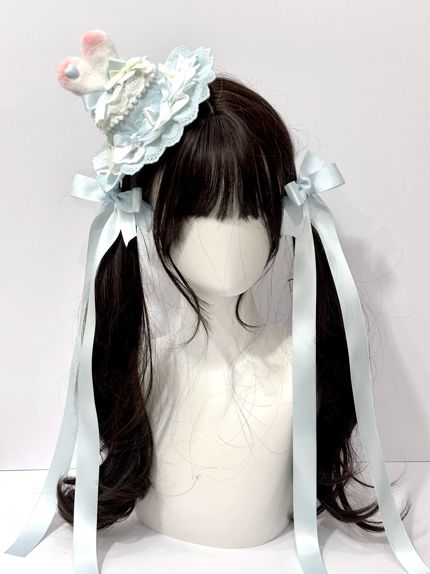 Cat Tart - Blue White Cake - Mini Top Hat with Rabbit Ears