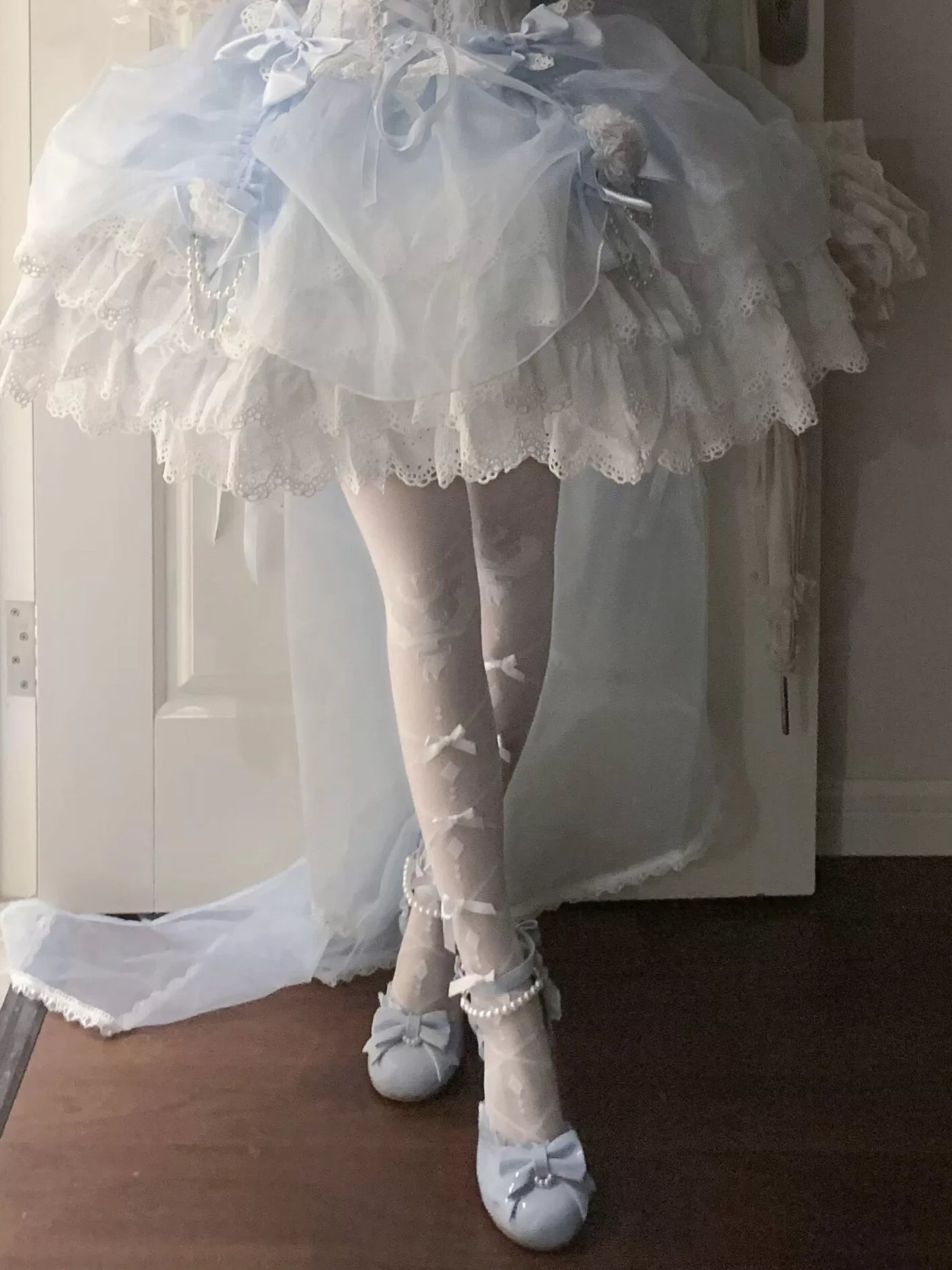 Fantasy Doll - Cross & Bow - Over-the-Knee Socks with Cross Motifs