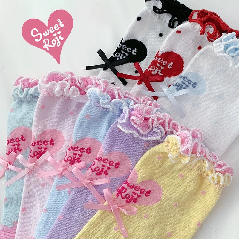 Roji Roji - Sweet Lolita Socks Cute Lolita - Short Socks With Polka Dot Socks