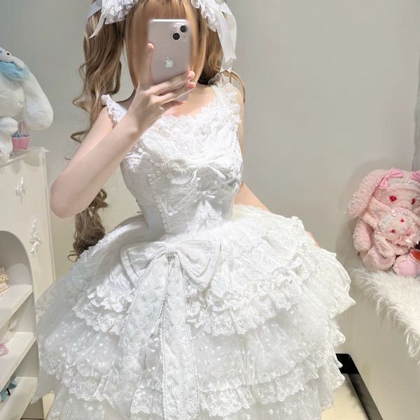Snow Meow Sweet Princess Lolita floral lace trimmed bonnet from LolitaFetch, featuring delicate lace and a princess style design.