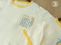 S / T-shirt imprimé à motif de carrés longs jaunes
