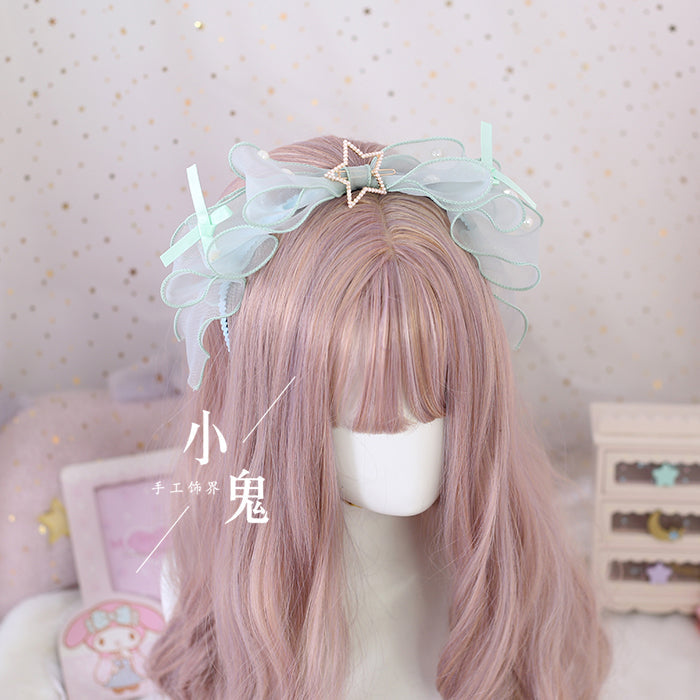Xiaogui - Daily Lolita KC, Bow Pearl Headband - Headwear