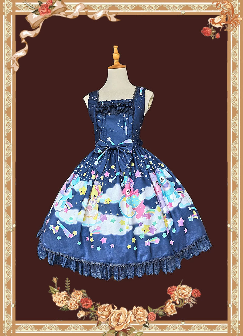 Infanta - Sleepy Bear - Printed Chiffon OP & JSK