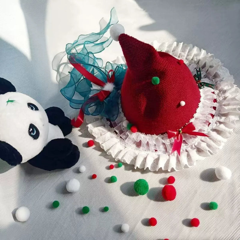 Jiuming Cat Plush Bow Mushroom Hat — additional product view