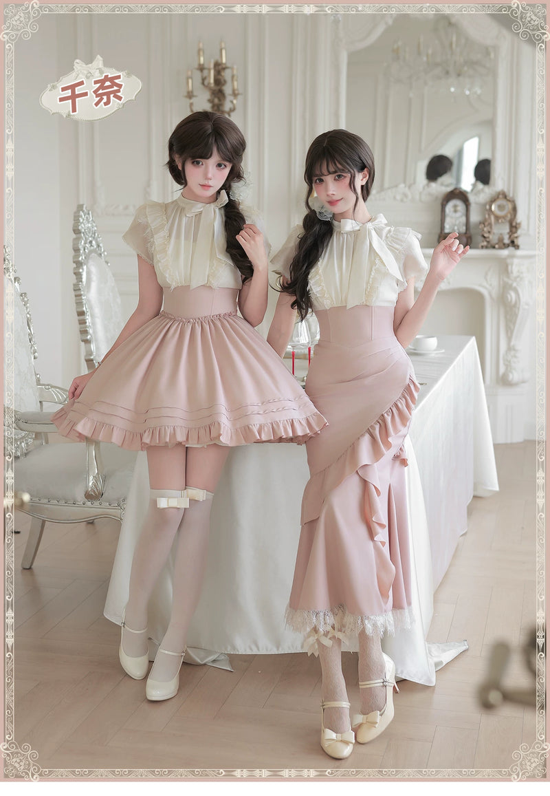 With PUJI - Chinai - Lolita OP Dress, Ruffle Trim & Boned Bodice Detail detail view 6