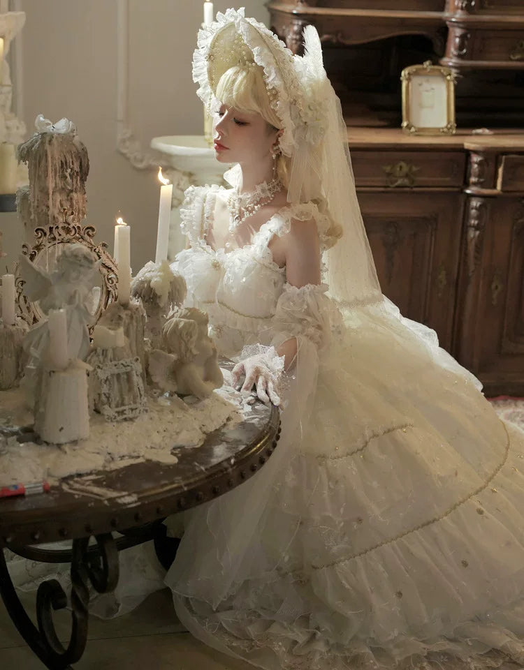 Maoxi Xiaoxiannu Lolita - Dream Waltz - White chiffon JSK dress