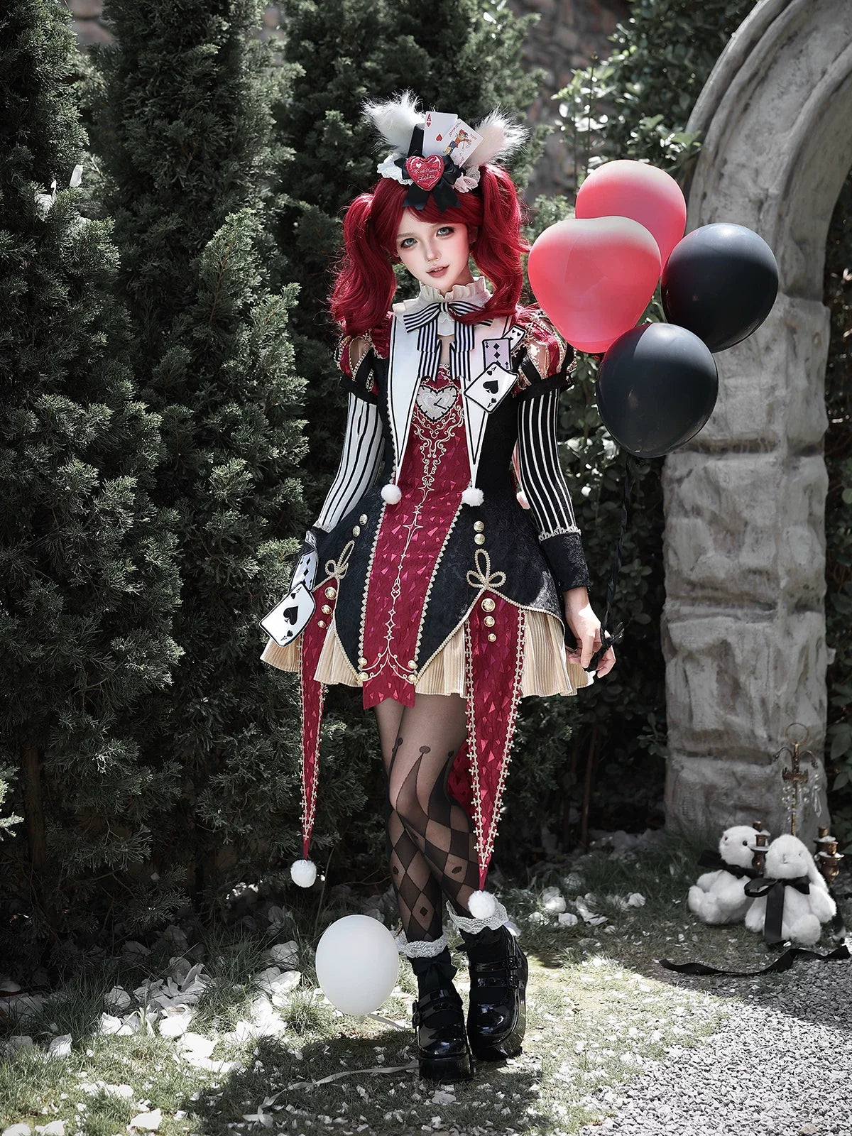 Letters from Unknown Star - Circus Fantasy Night - Gothic Lolita Jacquard Dress, Pointed Tail Hem